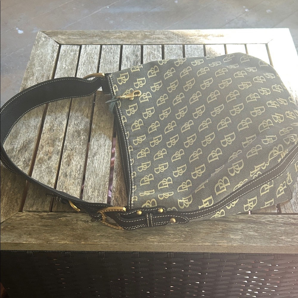 Dooney & Bourke Black and Gold Shoulder Bag